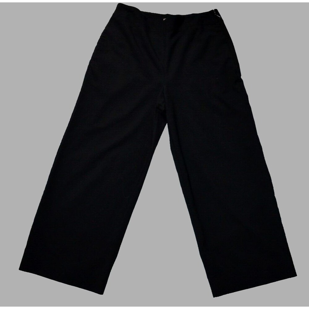 Rebecca Taylor Tailored Wide Leg Black Trouser Pants Size 12 Ankle Length Gaucho